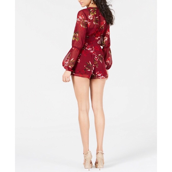 Guess Addson Floral-Print Ballon-Sleeve Romper - Picture 2 of 4